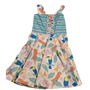 Eleanor Rose Girls Dress Size 5–6 Tropical Bird‎ Toucan Print Cotton Sundress